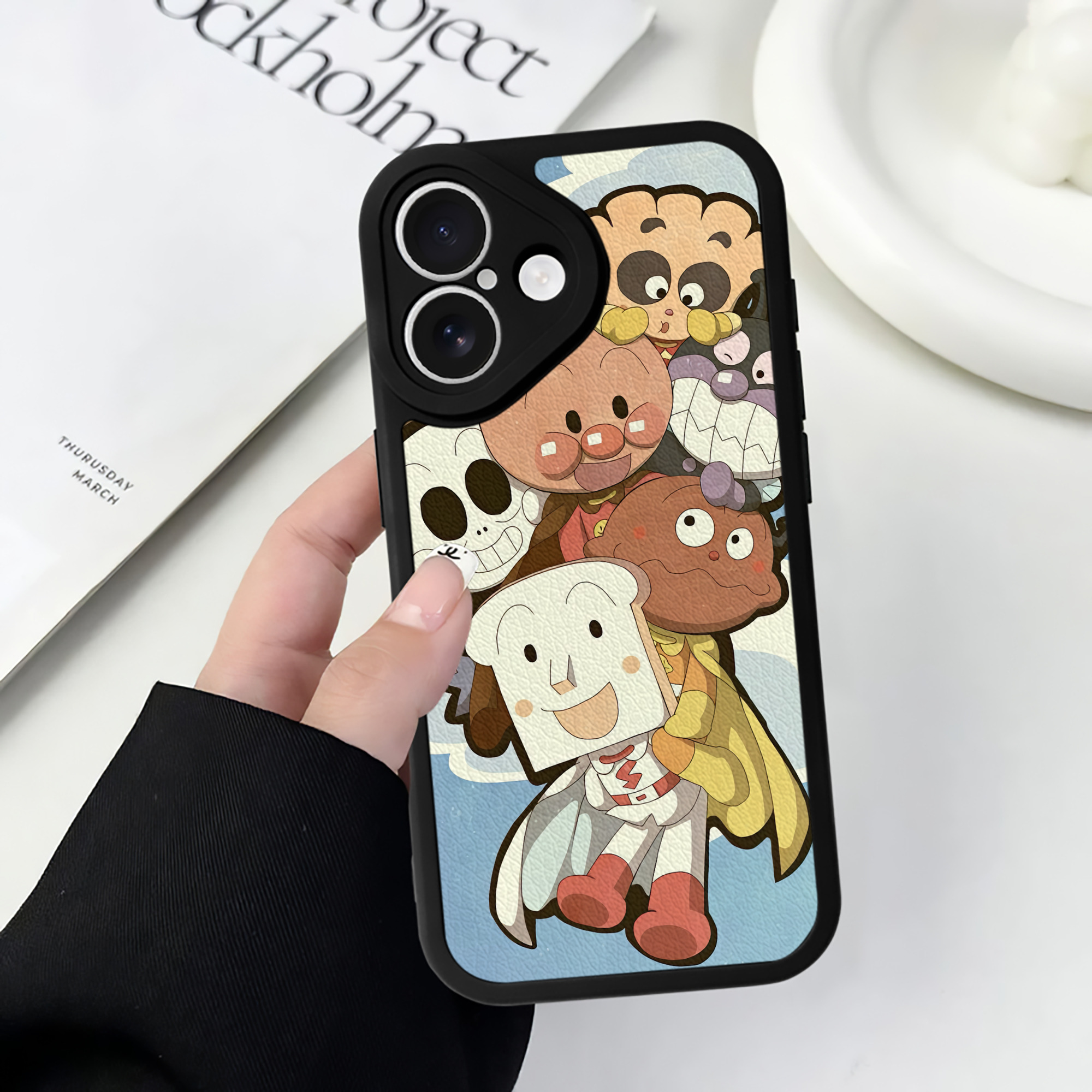 （画像用） アンパンマン Anpanman 【iPhone 16シリーズ対応】シリコンスマホケース（レザー調） 材質：シリコン